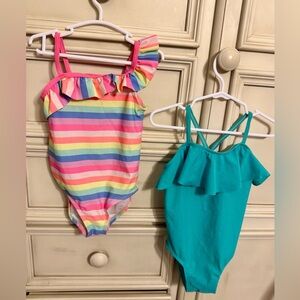 Toddler Girls 3T One Piece Swimsuits - 2 Bathing Suits